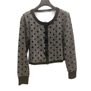 La fee Maraboutee Pinup Polka Dot Black Cardigan Dark Academy Size L